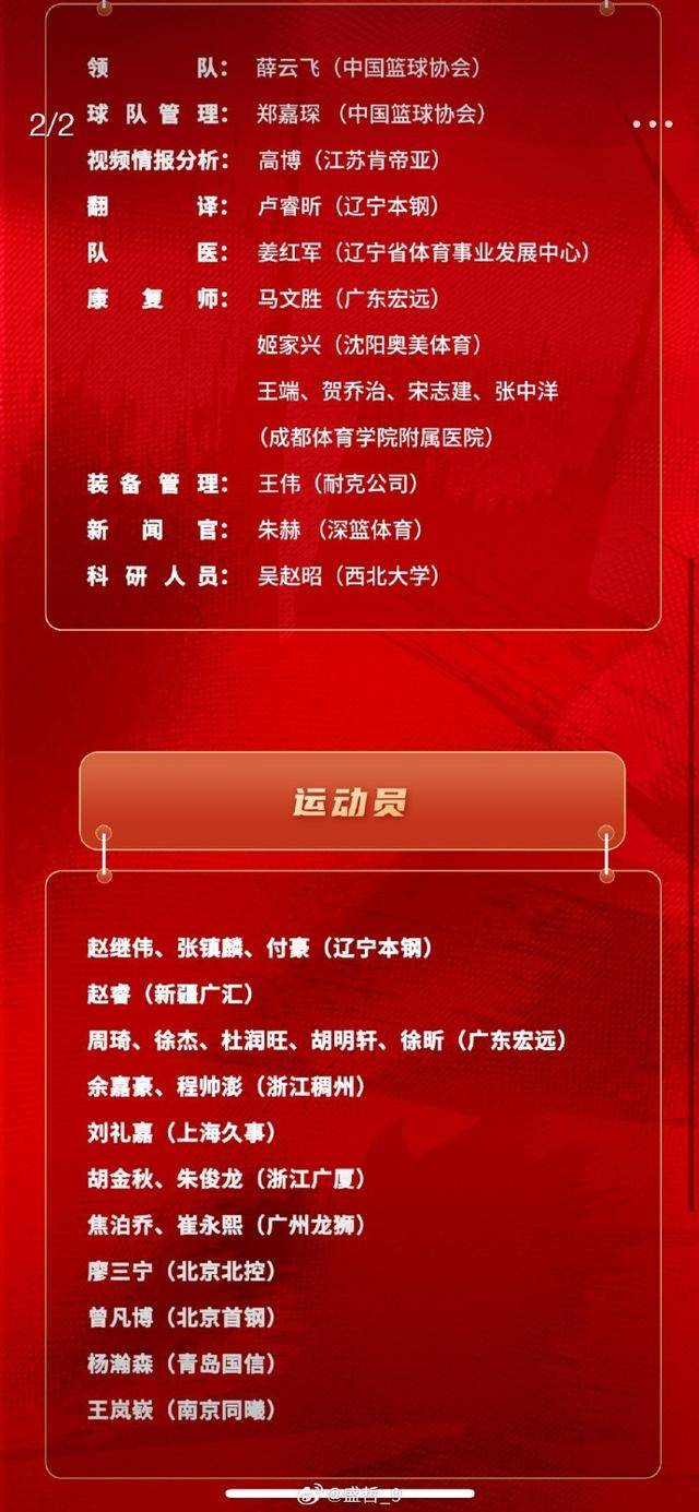 中国男篮集训名单：周琦回归赵继伟赵睿在列(中国男篮21人集训名单郭艾伦周琦王哲林领衔)